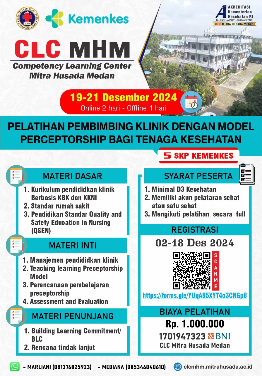 Pelatihan Pembimbing Klinik denga Model Preceptorship Bagi Tenaga Kesehatan (19-21 Desember 2024)