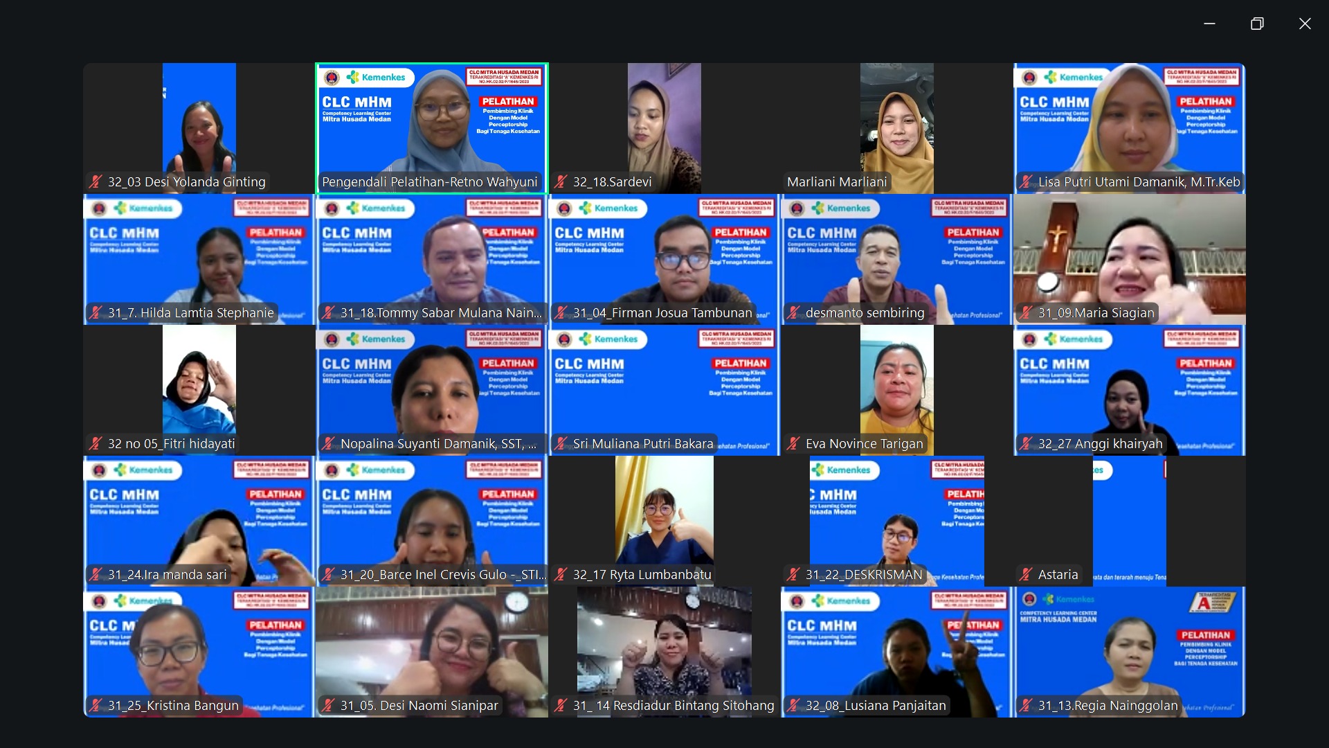 Pelatihan Pembimbing klinik dengan model perceptorship bagi tenaga kesehatan angkatan 31 dan 32