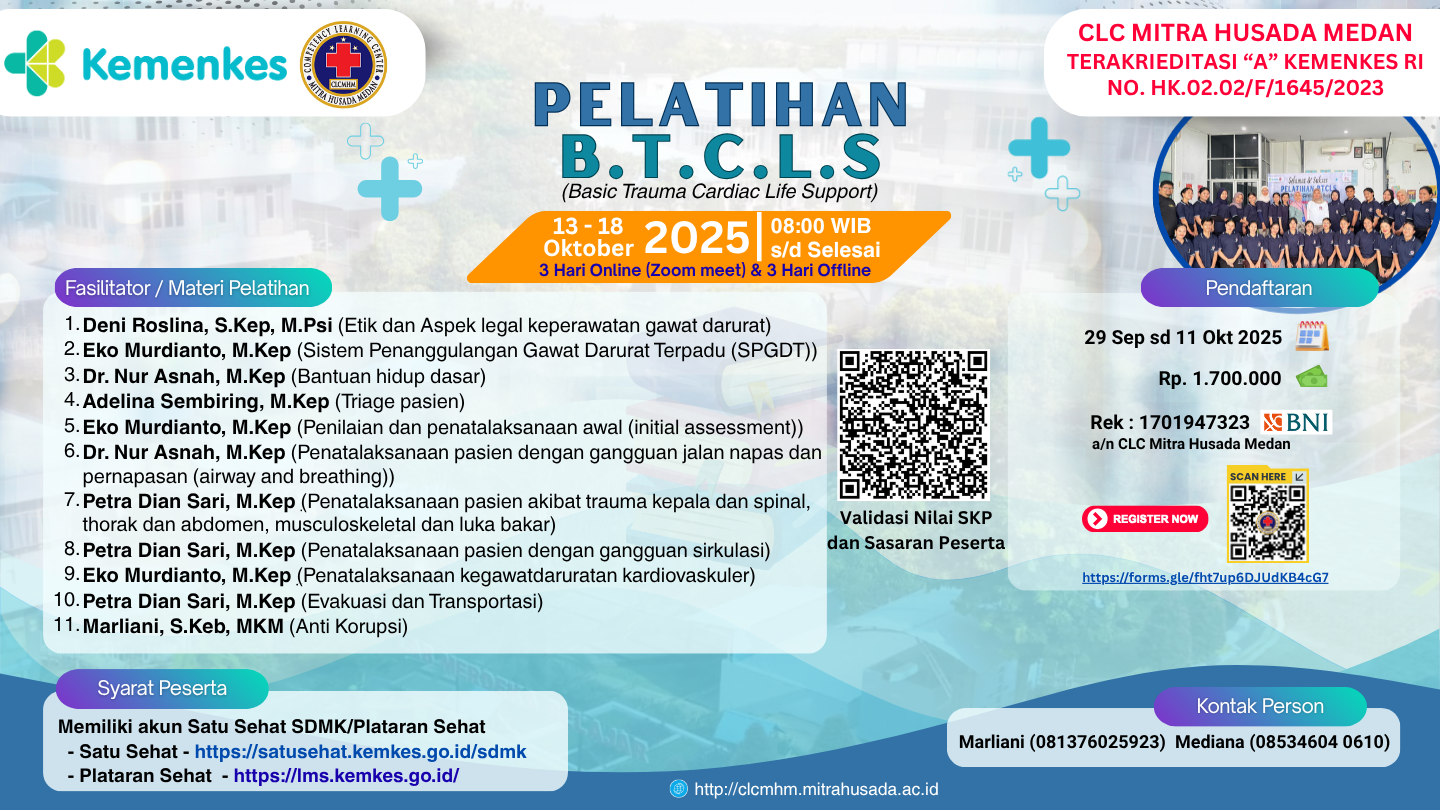 Pelatihan Basic Trauma Cardiac Life Support (BTCLS) Angkatan VI